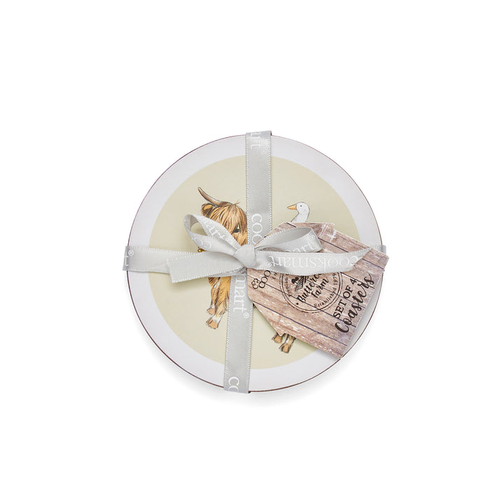 Buttercup Farm Pack of 4 Round Coasters - Williamsons Factory Shop