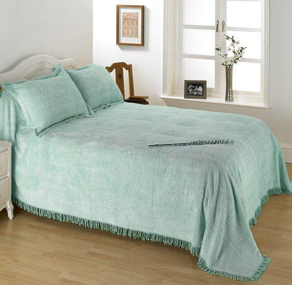 Candlewick Bedspread Geneva - Antique Green - Williamsons Factory Shop