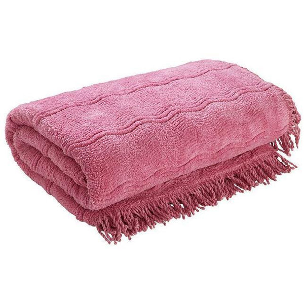 Candlewick Bedspread Geneva - Dusky Pink - Williamsons Factory Shop