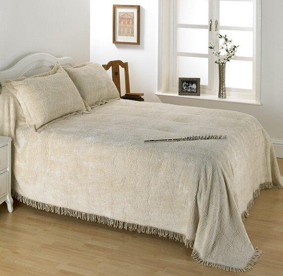 Candlewick Bedspread Geneva - Natural - Williamsons Factory Shop