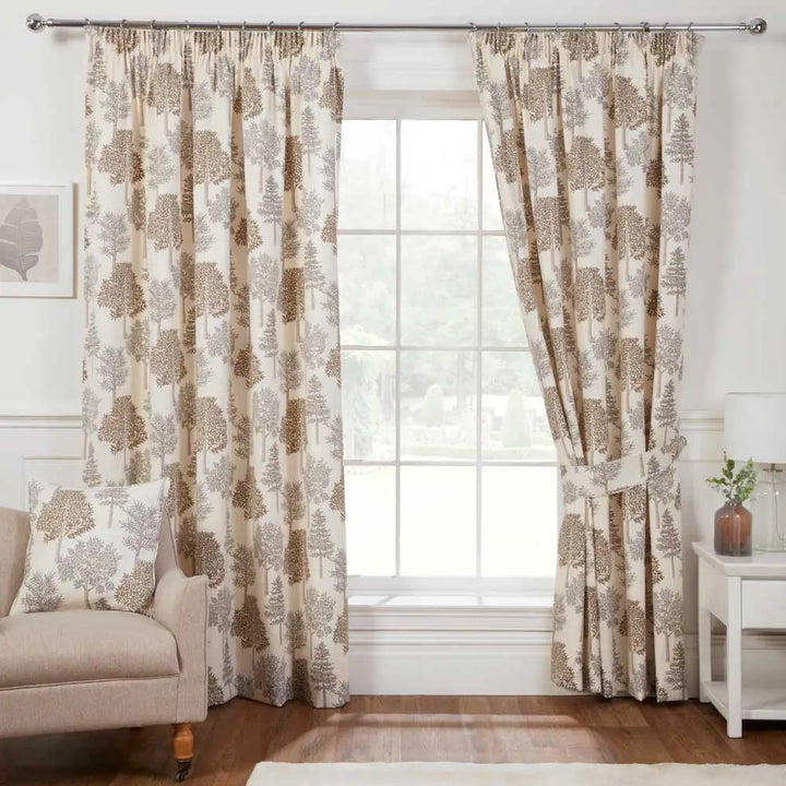 Sundour Coppice Pencil Pleat Curtains - Natural