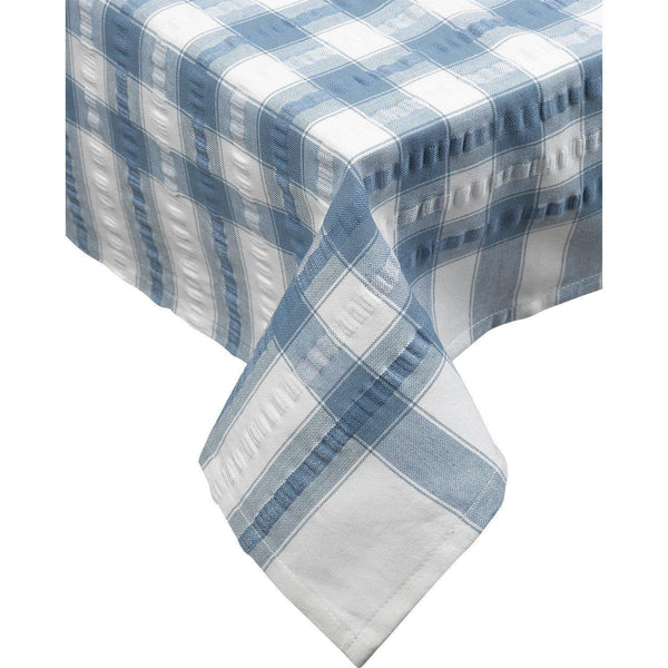 Cotton Seersucker Tablecloth - Blue - Williamsons Factory Shop