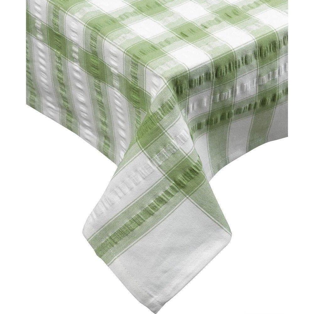 Cotton Seersucker Tablecloth - Green - Williamsons Home