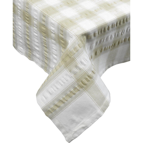 Cotton Seersucker Tablecloth - Natural-Williamsons Factory Shop