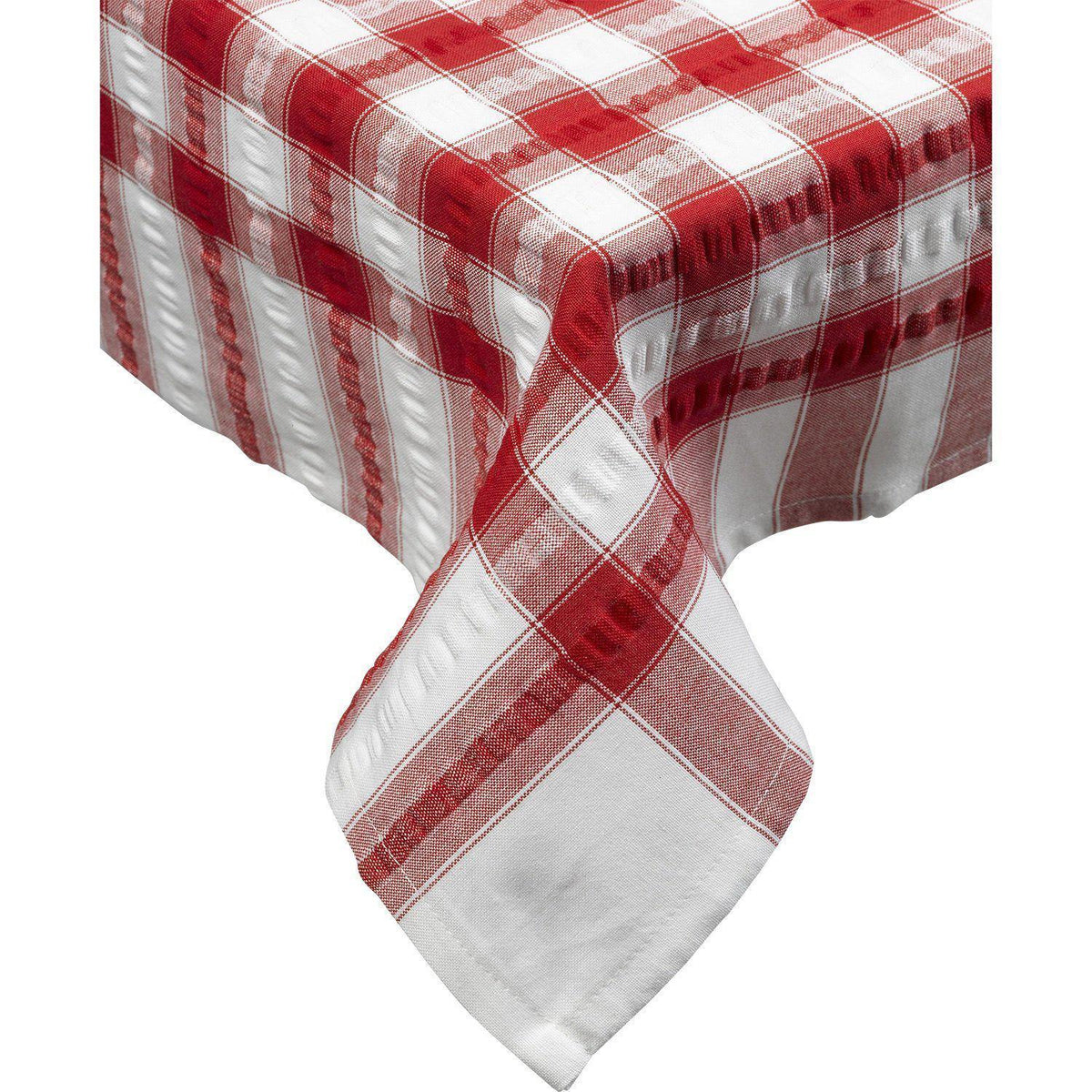 Cotton Seersucker Tablecloth - Red - Williamsons Home