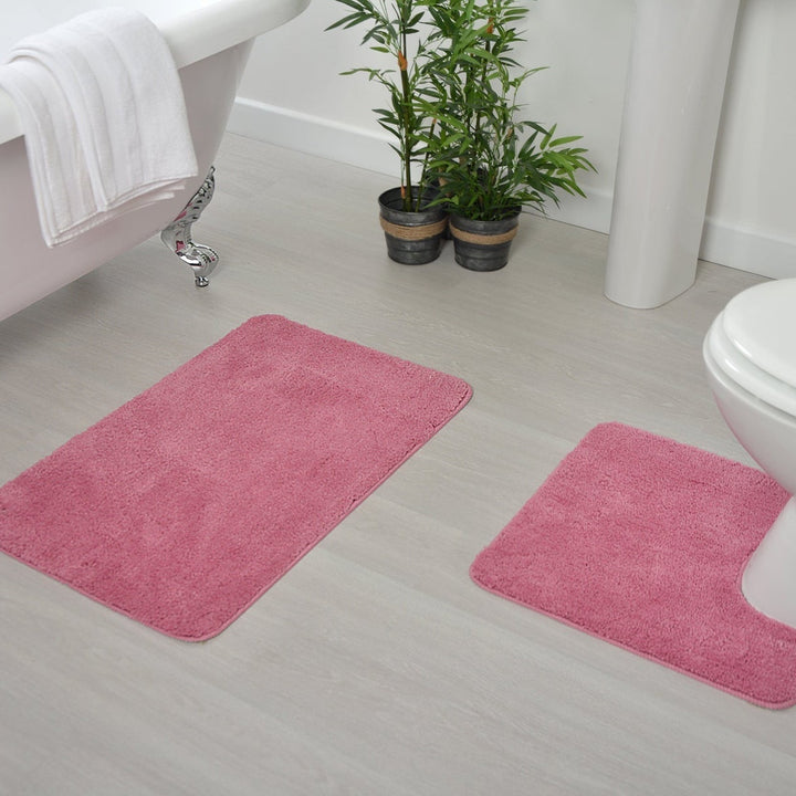 Antron Luxury Non-Slip Bath Mat - Pink - Williamsons Factory Shop