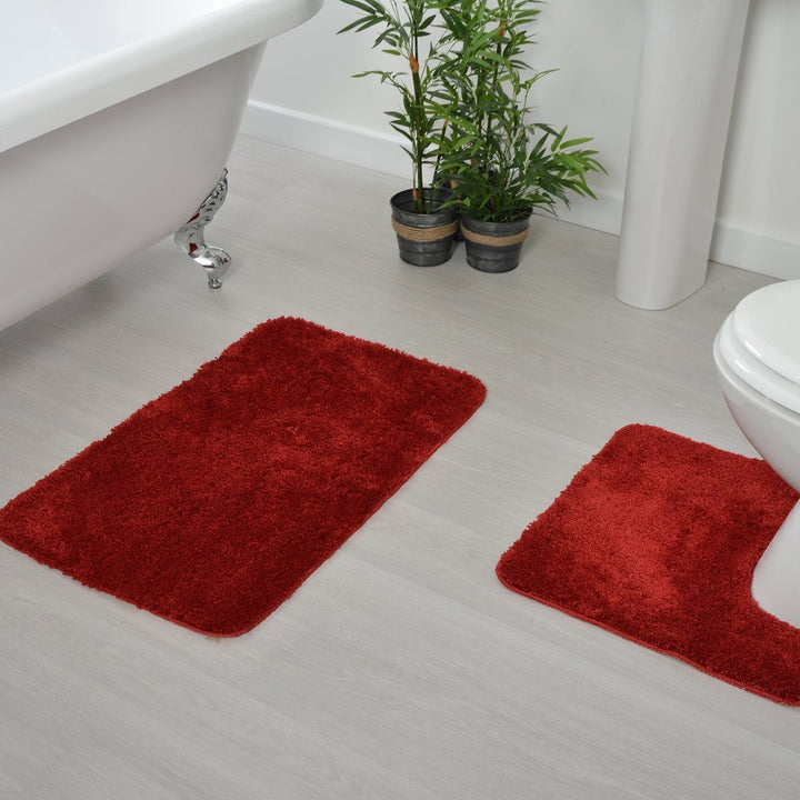 Antron Luxury Non-Slip Pedestal Mat - Burgundy - Williamsons Factory Shop