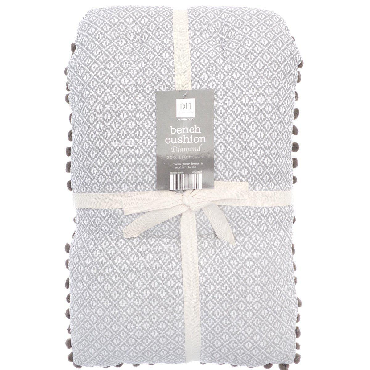 Diamond Grey Bench Cushion - Williamsons Home
