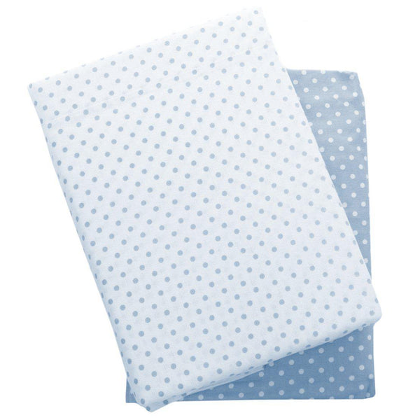 Dots Flannelette Sheet Set - Blue-Williamsons Factory Shop