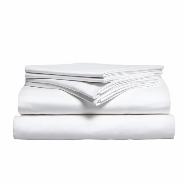 Egyptian Cotton Pyramid Sheets Pair - White - Williamsons Factory Shop