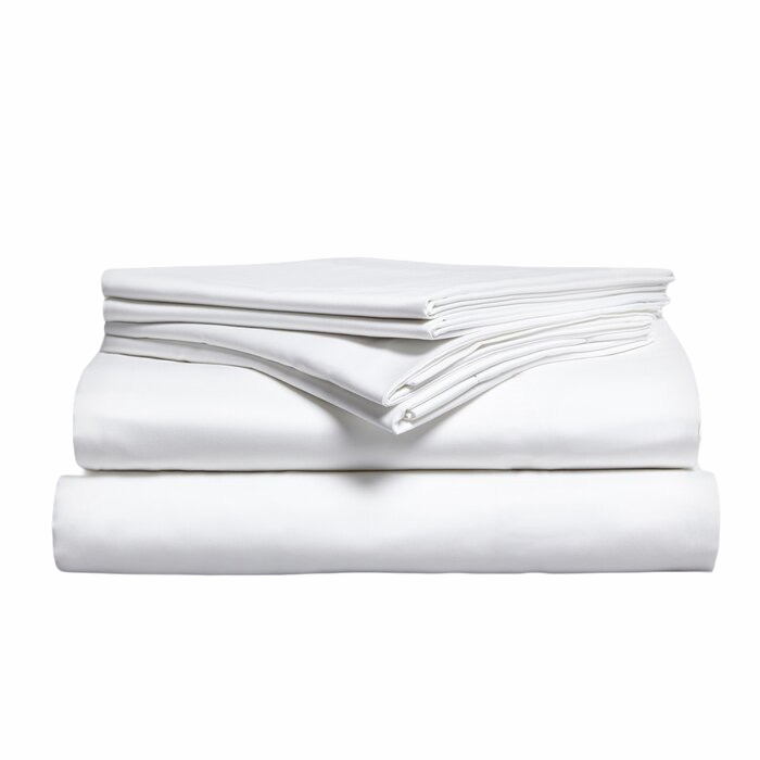 Egyptian Cotton Pyramid Sheets Pair - White - Williamsons Home