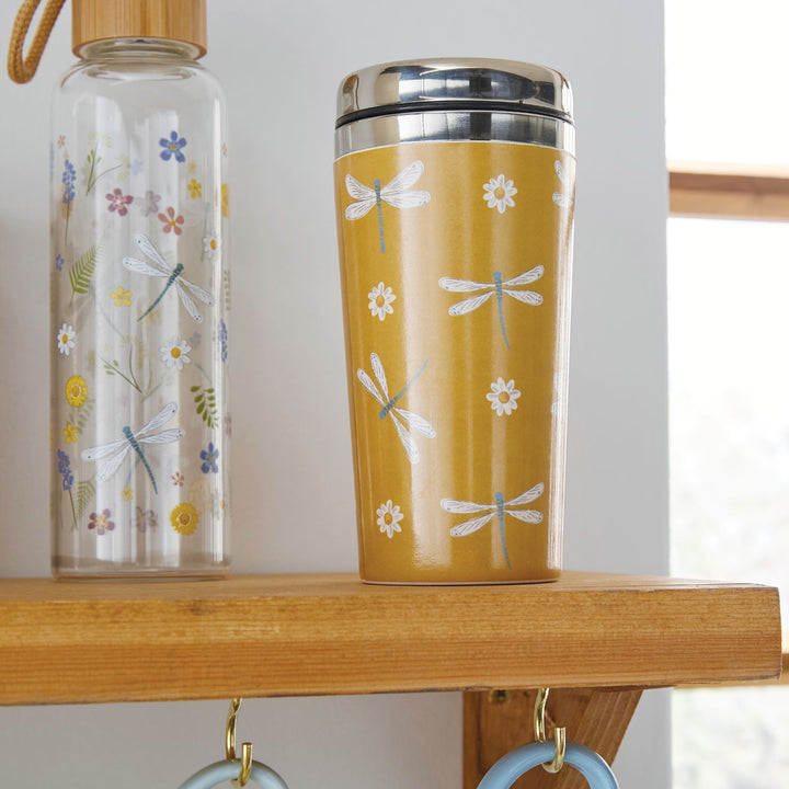 English Meadow Stainless Steel Bamboo Travel Mug - Williamsons Factory Shop