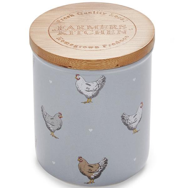 Farmers Kitchen Blue Ceramic Canister-Williamsons Factory Shop