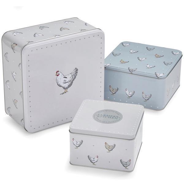 Farmers Kitchen Set of 3 Square Tins - Williamsons Factory Shop