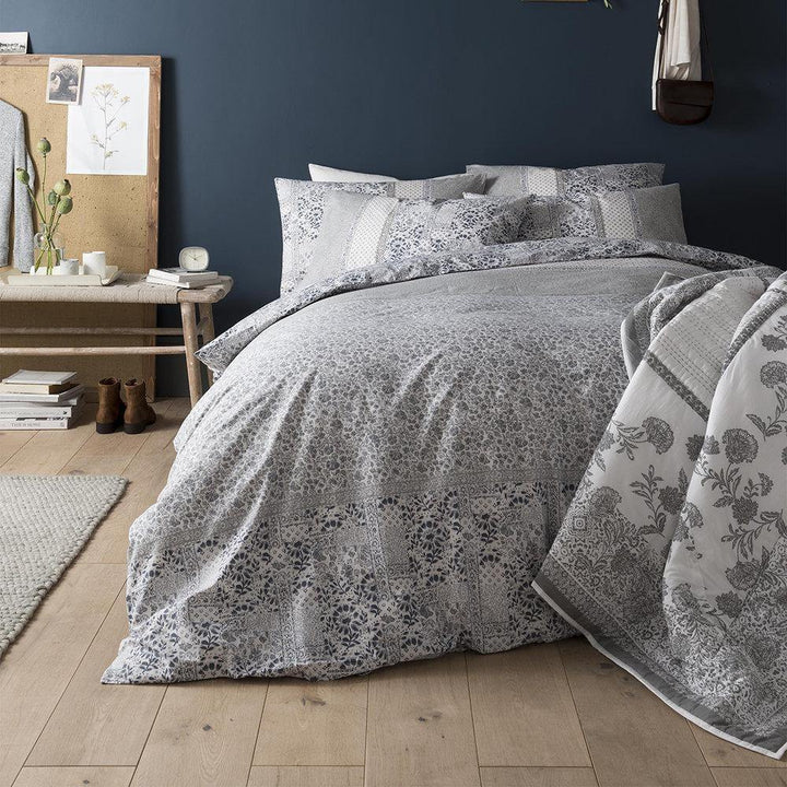 Fat Face Floral Mosaic Duvet Cover Set - Pearl Blue - Williamsons Factory Shop