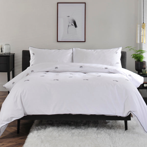The Lyndon Company Feather Motif Duvet Cover Set - Williamsons Factory Shop