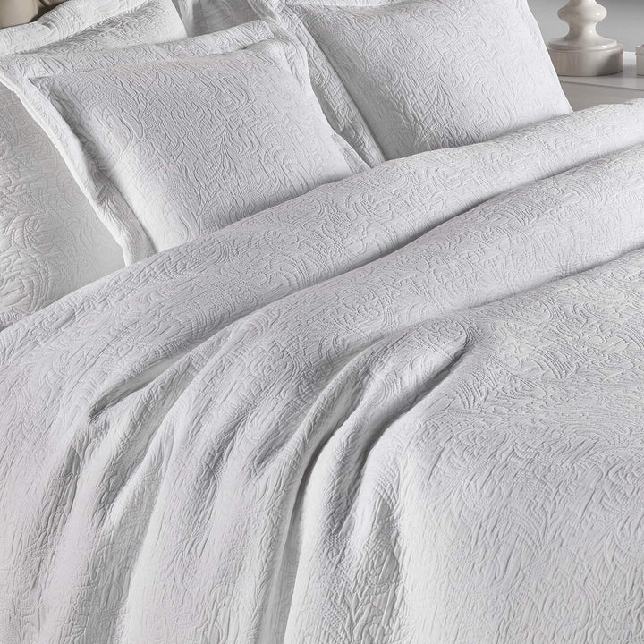 Forest Woven Bedspread - White-Williamsons Factory Shop