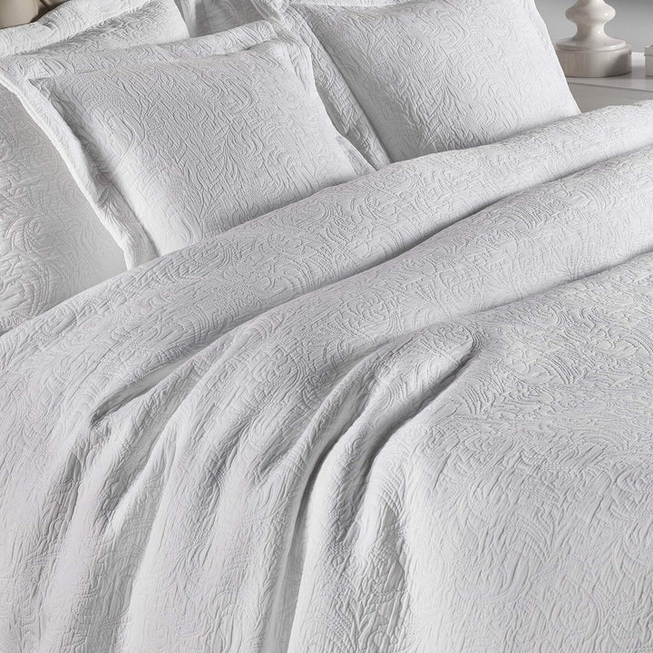 Forest Woven Bedspread - White - Williamsons Factory Shop