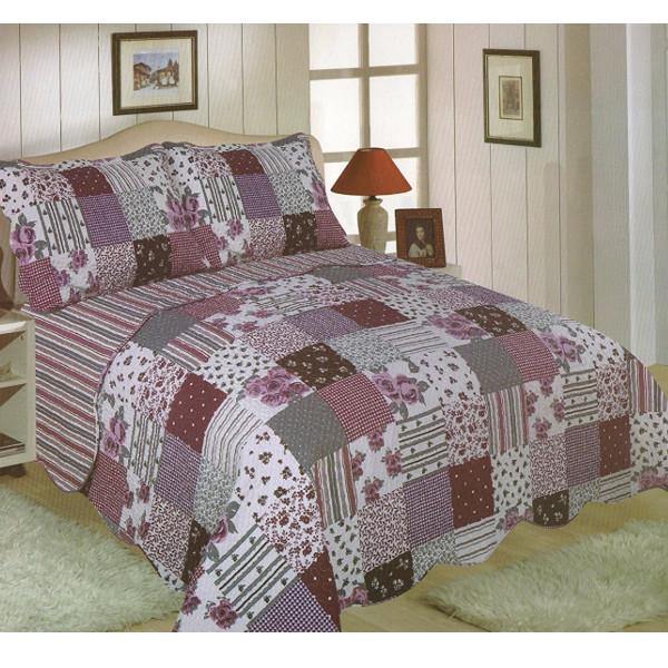 Freya Quilted Patchwork Bedspread - Williamsons Factory Shop