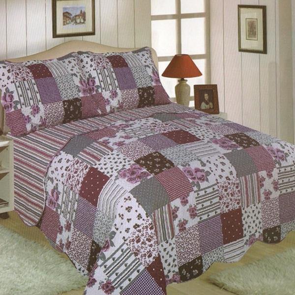 Freya Quilted Patchwork Bedspread - Williamsons Factory Shop