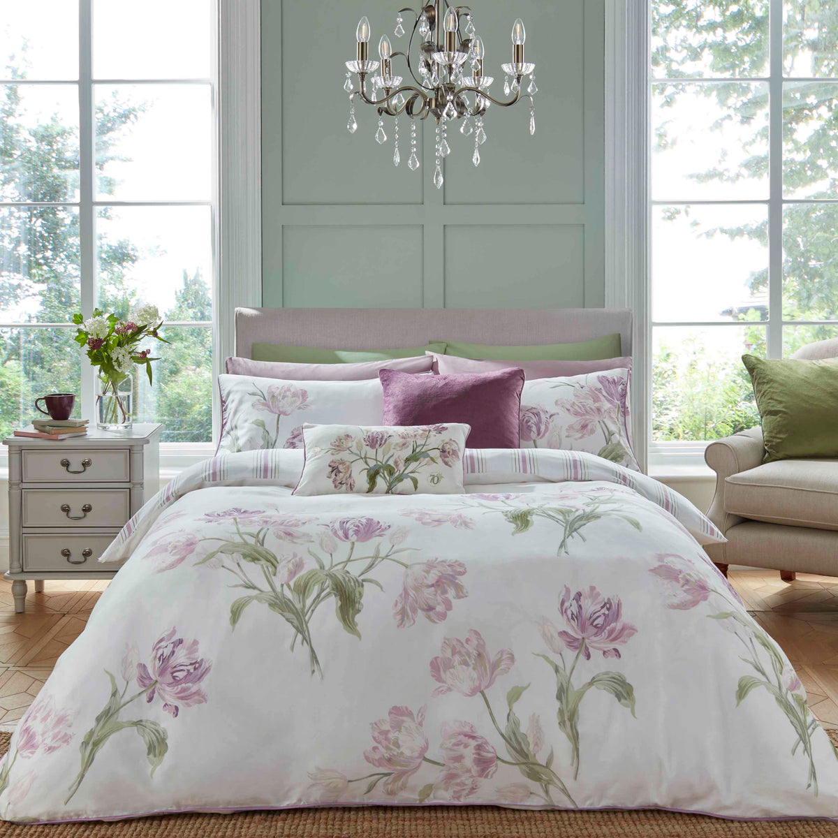 Laura Ashley Gosford Duvet Cover Set - Grape - Williamsons Home