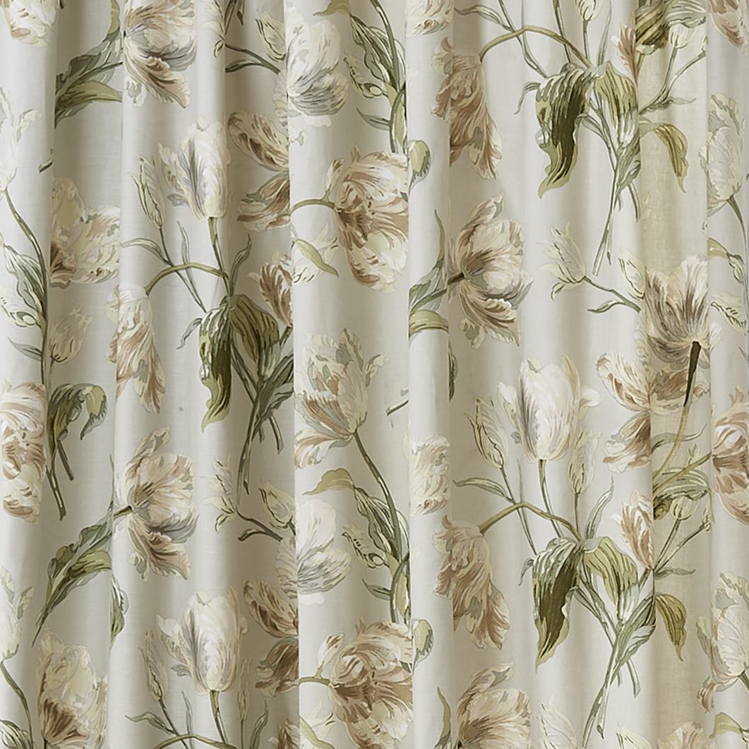 Laura Ashley Gosford Pencil Pleat Curtains - Sage