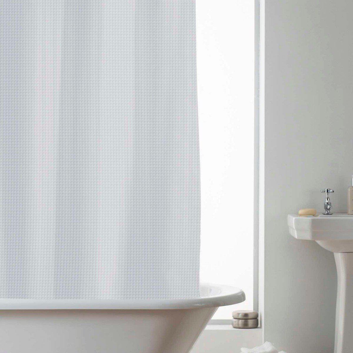 Grey Waffle Shower Curtain with Liner - Williamsons Home