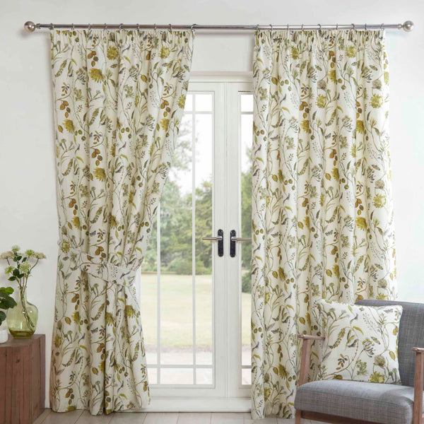 Sundour Grove 3" Pencil Pleat Curtains - Fennel Green