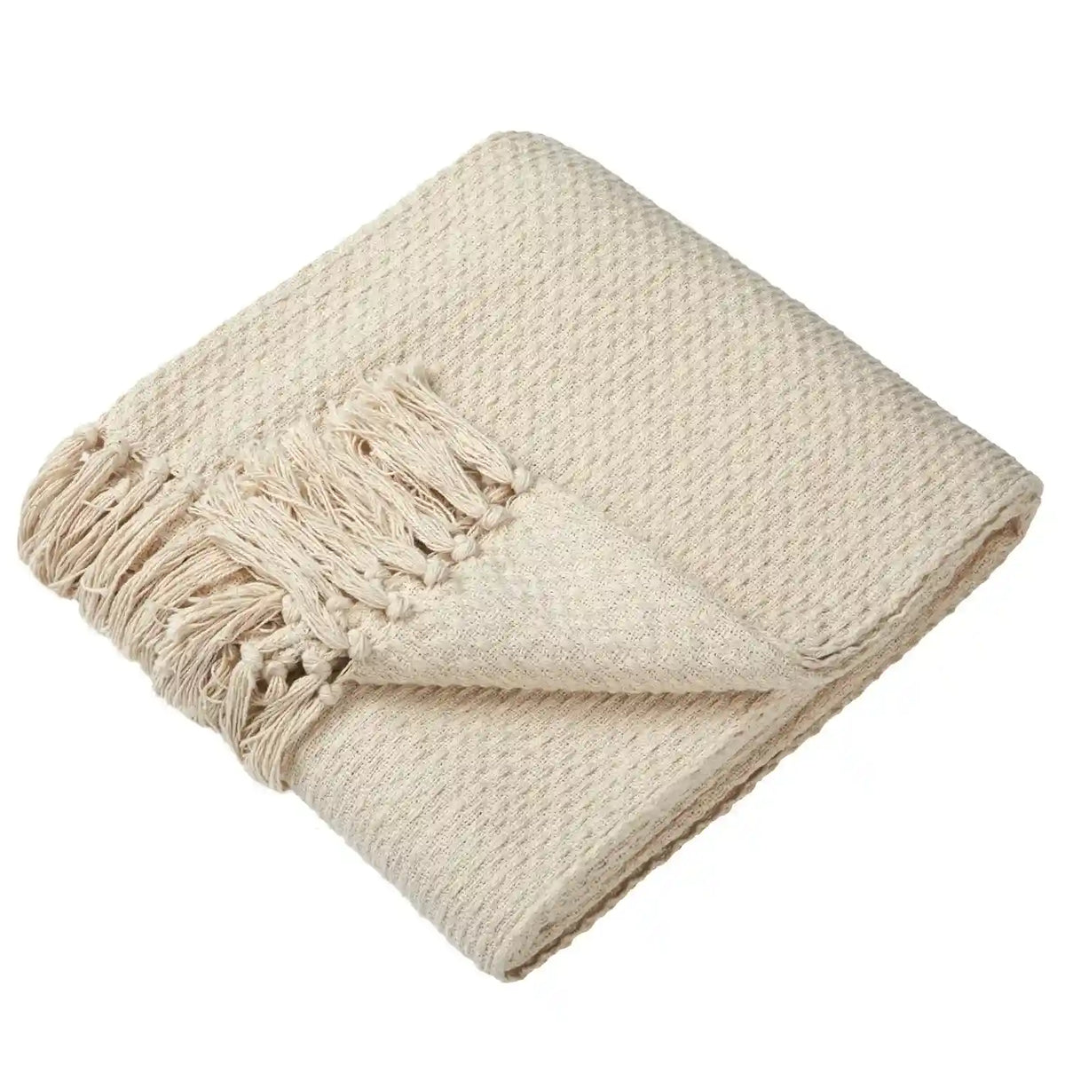 Drift Home Hayden Recycled Cotton Throw - Cream - Williamsons Home