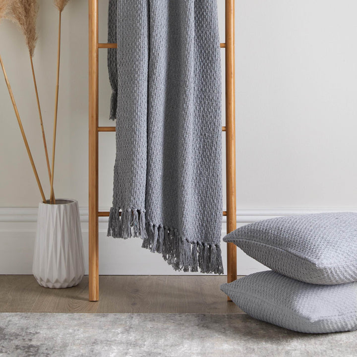 Drift Home Hayden Recycled Cotton Throw - Grey - Williamsons Factory Shop