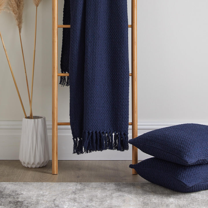 Drift Home Hayden Recycled Cotton Cushion Cover - Navy