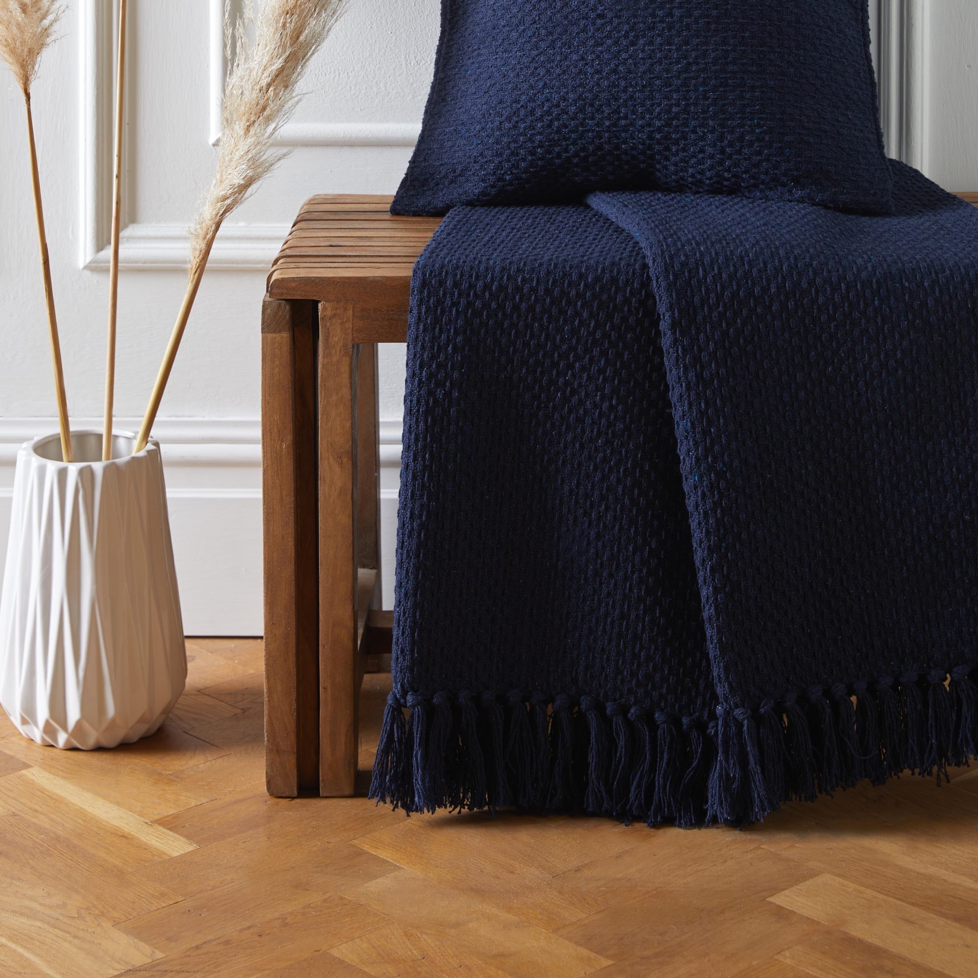 Drift Home Hayden Recycled Cotton Cushion Cover - Navy