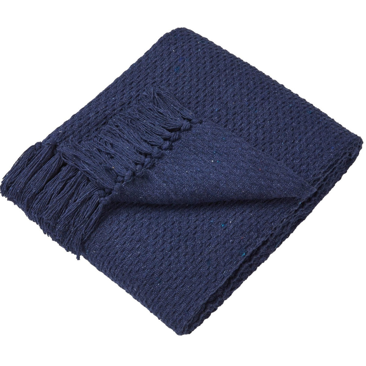 Drift Home Hayden Recycled Cotton Throw - Navy - Williamsons Home