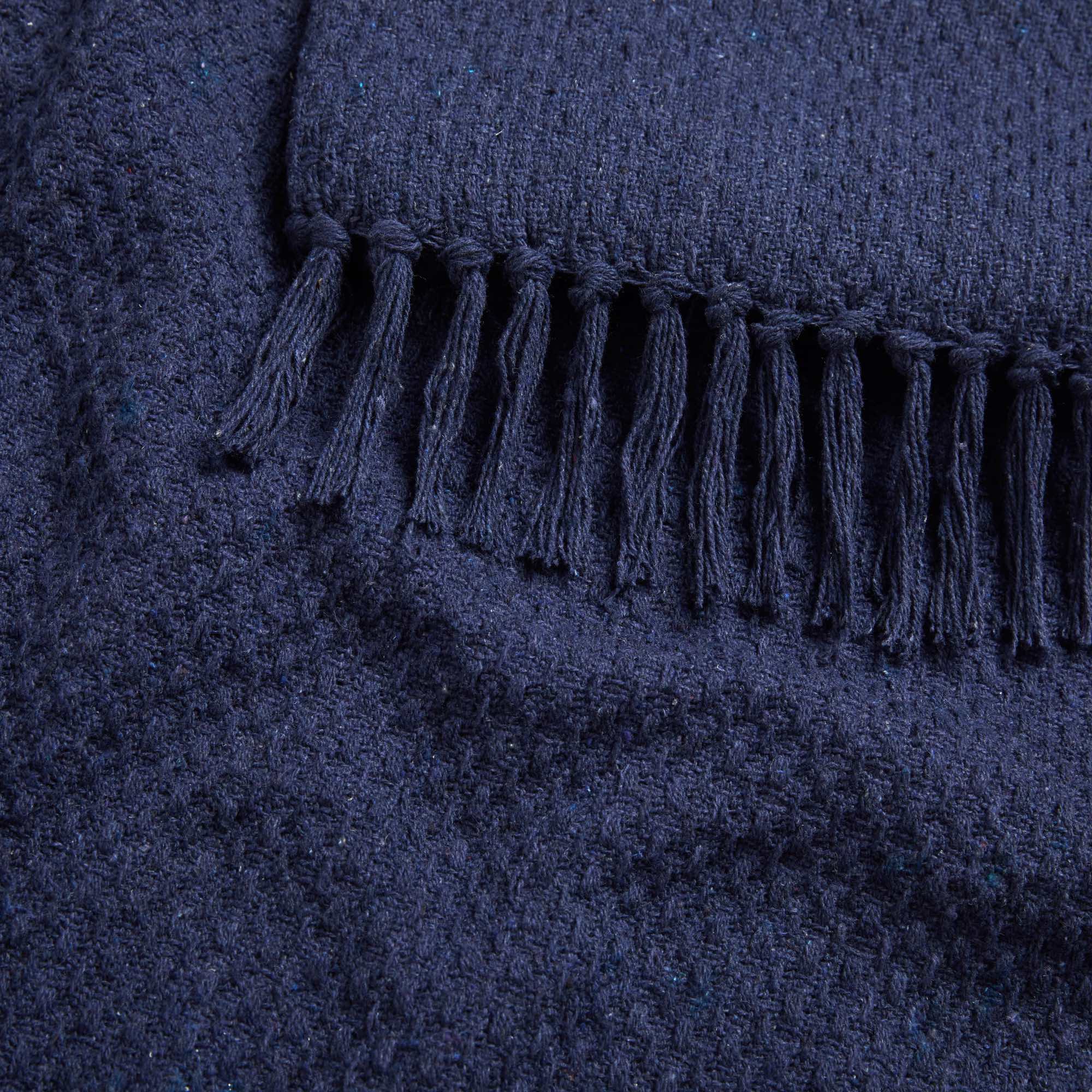 Drift Home Hayden Recycled Cotton Throw - Navy