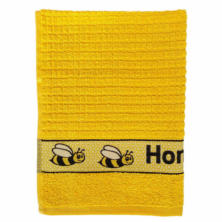 Honey Bee Yellow Kitchen Towel-Williamsons Factory Shop