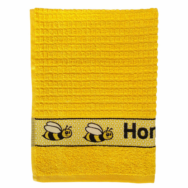 Honey Bee Yellow Kitchen Towel - Williamsons Factory Shop