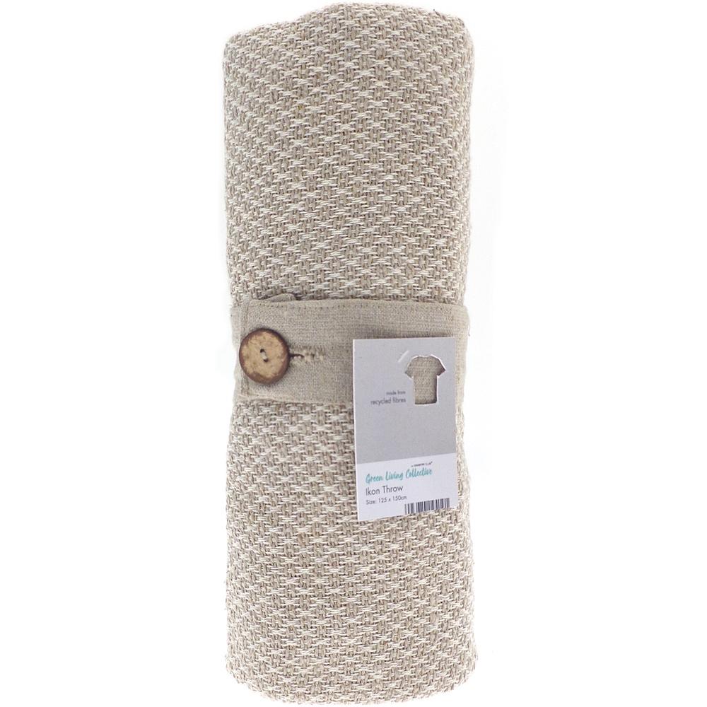 Ikon Recycled Cotton Throw - Natural - Williamsons Home