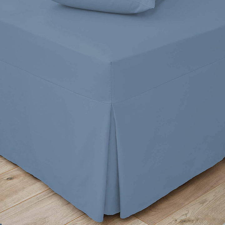 Imported Percale Pleated Valance - Blue - Williamsons Factory Shop