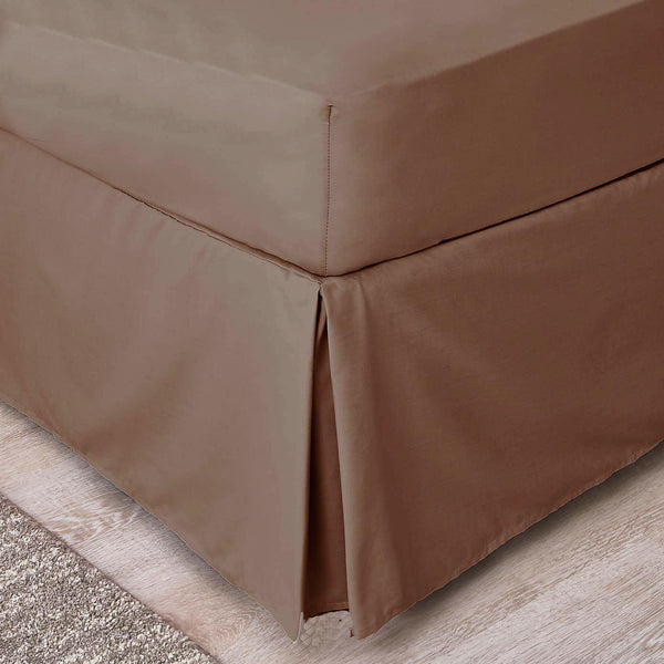 Imported Percale Pleated Valance - Coffee - Williamsons Factory Shop