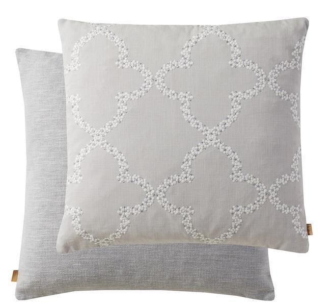 KAI Feather Filled Cushion - Silver-Williamsons Factory Shop