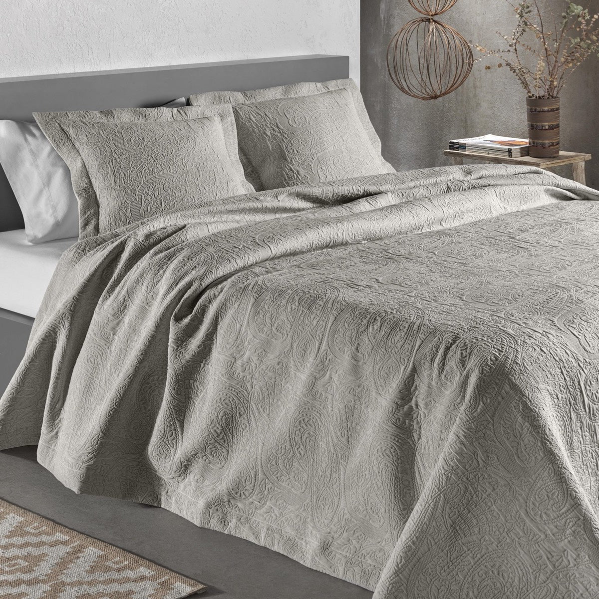 Kashmir Bedspread - Taupe - Williamsons Home