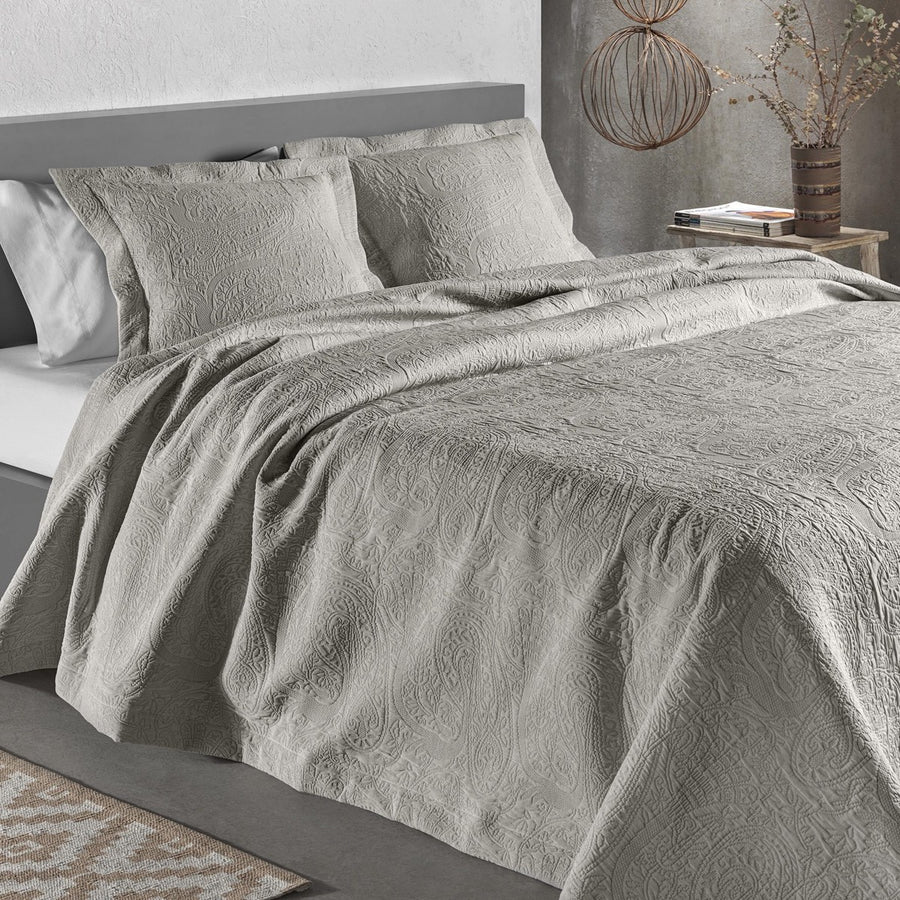 Kashmir Bedspread - Taupe - Williamsons Factory Shop