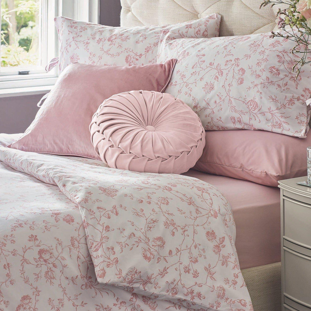 Laura Ashley Aria Duvet Cover Set - Blush - Williamsons Home