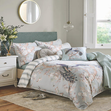 Laura Ashley Belvedere Duvet Cover Set - Duck Egg - Williamsons Home