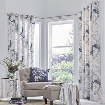 Laura Ashley Belvedere Eyelet Curtains - Midnight - Williamsons Home