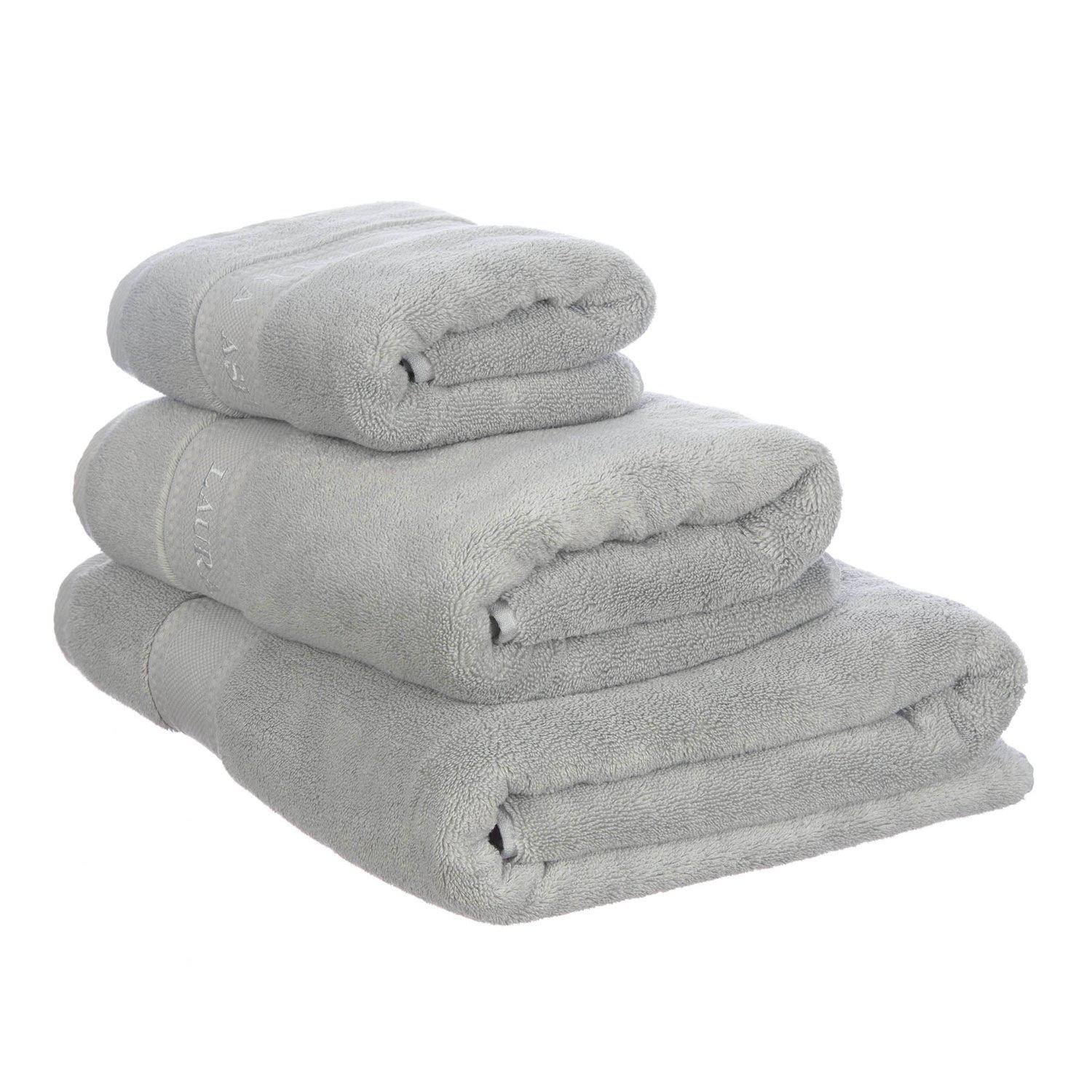Laura Ashley Luxury Cotton Embroidered Towel - Steel-Williamsons Factory Shop