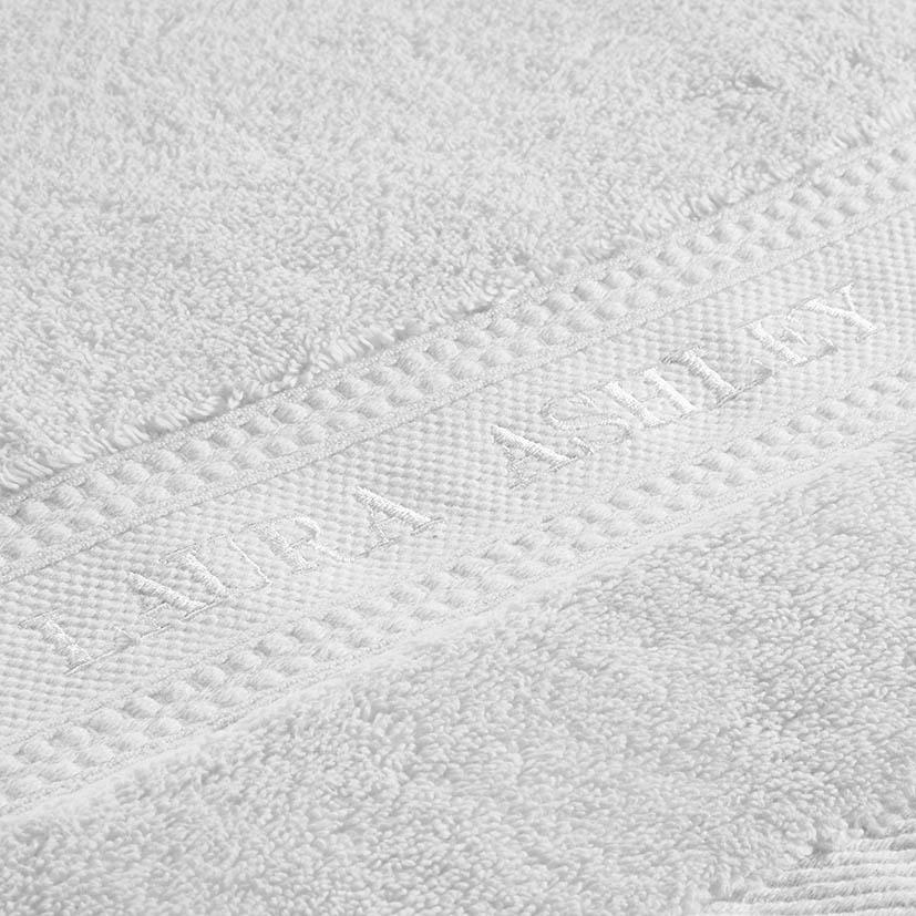 Laura Ashley Luxury Cotton Embroidered Towel - White-Williamsons Factory Shop