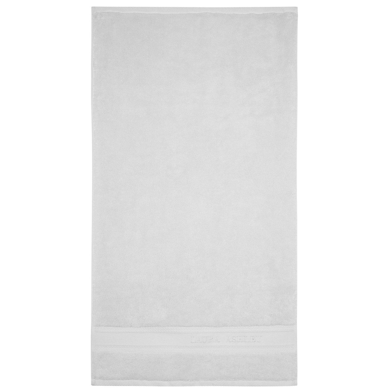 Laura Ashley Luxury Cotton Embroidered Towel - White-Williamsons Factory Shop