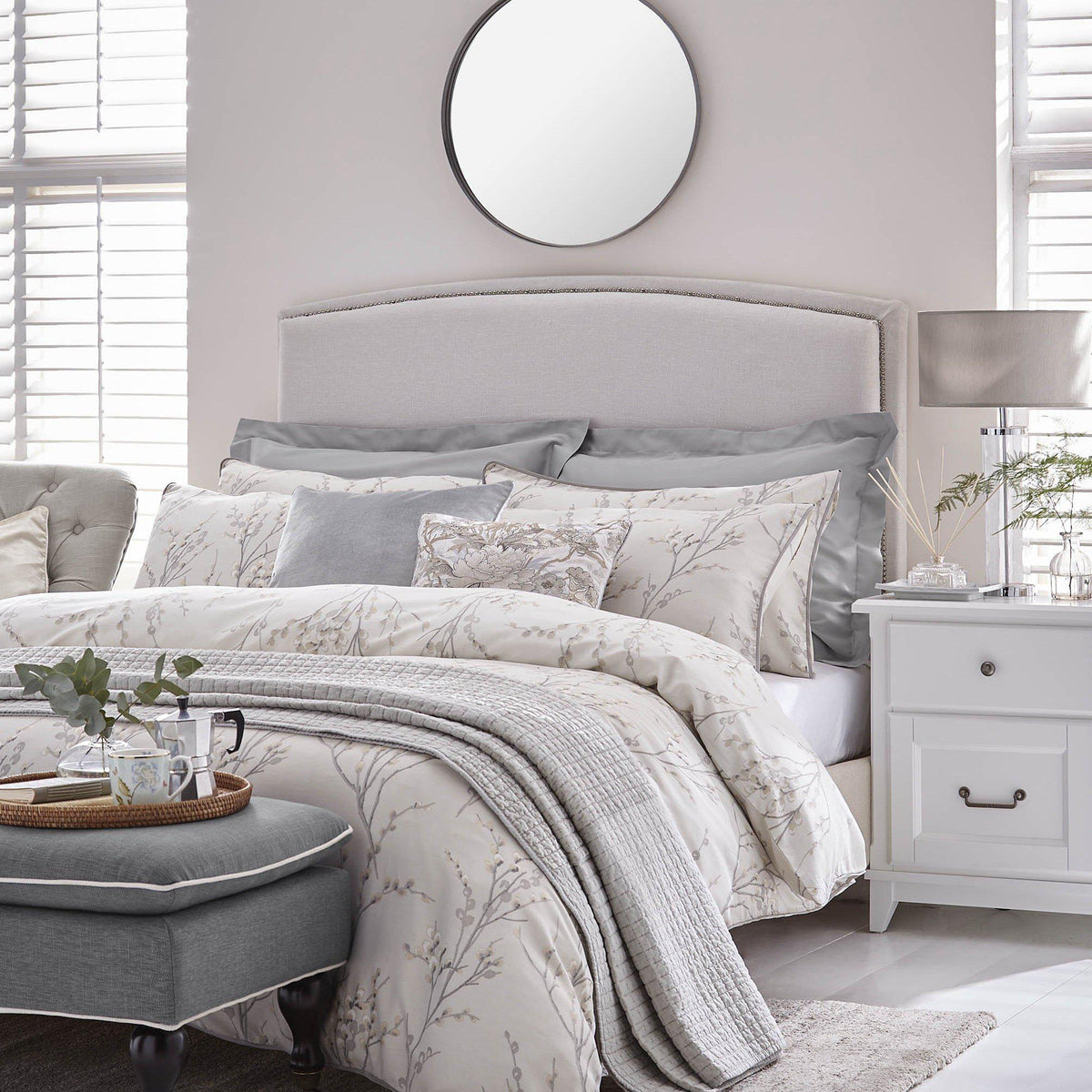 Laura Ashley Pussy Willow Duvet Cover Set - Dove Grey - Williamsons Home