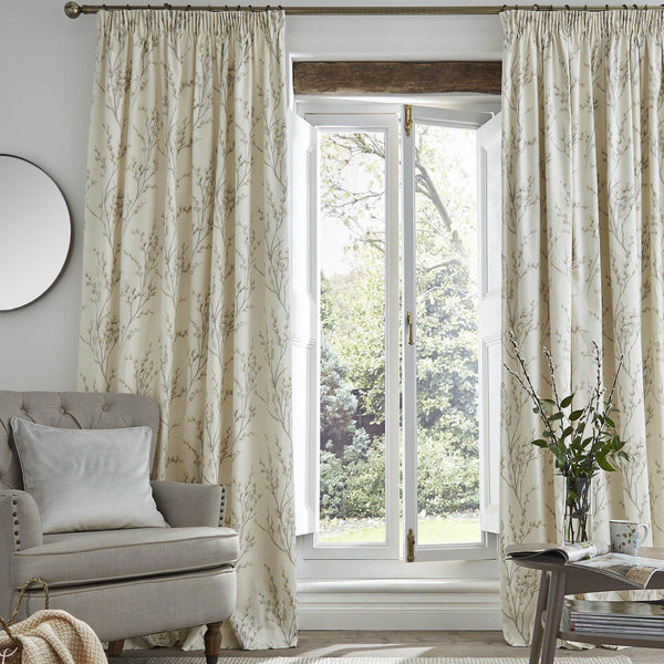 Laura Ashley Pussy Willow Pencil Pleat Curtains - Hedgerow - Williamsons Factory Shop